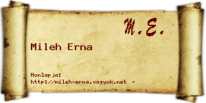 Mileh Erna névjegykártya